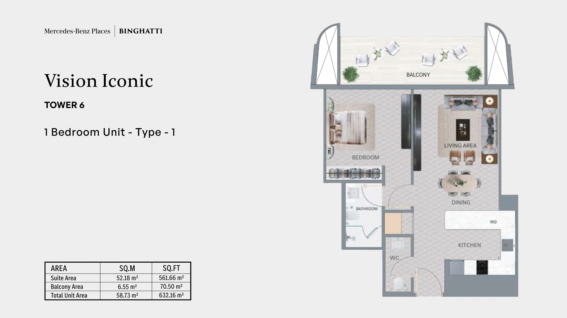 Vision Iconic 1BR plan