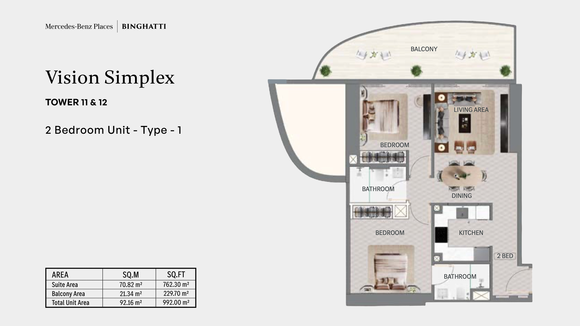 Vision Simplex 2BR plan